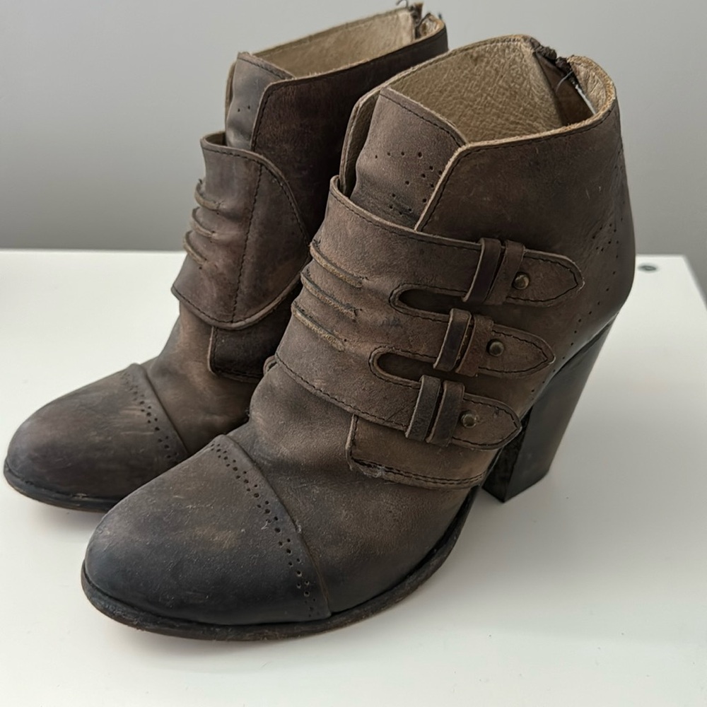 Anthropologie - Freebird Leather Booties in Brown Leather
